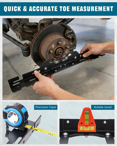 Precision Wheel Alignment Tool Kit With Toe Plates For Cars Trucks Suvs Straighten Out Your Rig Nail Toe In Settings Slash Tire Wear And Roll Smooth Any Weekend Run