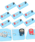 8 Piece Lamp Socket Science Experiment Kit with blue bases and screw terminals for DIY Light Bulb Holders and Electromagnet Projects