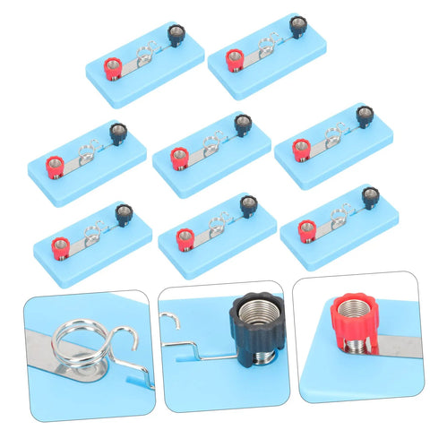 8 Piece Lamp Socket Science Experiment Kit with blue bases and screw terminals for DIY Light Bulb Holders and Electromagnet Projects