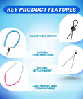 Neon Drift 3 Pack Adjustable Wrist Lanyard For Scuba Gear And Camera Accessories, Tangle Free Safety Strap features overview.