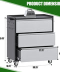 Heavy Duty Metal Rolling Tool Storage Cabinet With Drawers And Side Pegboards Left Handle Lockable Casters dimensions