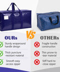 Heavy Duty Moving Bags 6 Pack Large Storage Bags With Zipper And Handles Waterproof Tote Bags For Clothes Packing Moving comparison