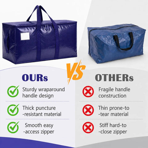 Heavy Duty Moving Bags 6 Pack Large Storage Bags With Zipper And Handles Waterproof Tote Bags For Clothes Packing Moving comparison