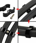 Top Tier 12 Piece Billet Aluminum Fuel Line Clamp Set With AN4 AN6 AN8 AN10 AN12 Hose Separators And Wire Kits For Serious Street Rides And Drag Racing Builds That Need Reliable Grip And Smooth Style black fuel hose clamp on braided line