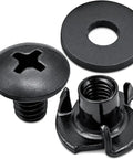 Black Three Prong T Nuts Binding Post One Quarter Inch By Eight Thirty Two Thread For Leather Gun Knife And Tool Holster Making Supplies