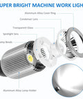 Exploded view of 10W Magnetic LED Work Light With Flexible Gooseneck And Magnetic Base 1000 Lumen 6500K White Light components.