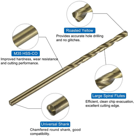 Metric Tap And Drill Bit Set Pro Grade With M3 X 0.5 Spiral Point Taps And 2.5mm Twist Drill Bits Titanium Coated Roasted Yellow Tool