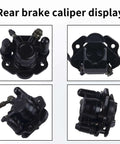 Rear Disc Brake Master Cylinder Caliper With Replaced Disc Brake Pad For 50cc To 125cc ATV Quad Fits TaoTao Peace Motorsports Coolster 3050HD 110cc 125cc Kids Four Wheeler Preinstalled Pads Two Fixing Holes And 63mm Center To Center Mounting