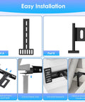 Easy installation steps showing Built Tough Adjustable Headboard Brackets For Metal Bed Frames With Full Hardware Kit.