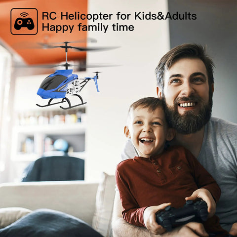 Father and son playing with Beginner Friendly Remote Control Helicopter With Altitude Hold And Dual Speed Modes, S39H Drone