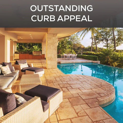 1 Gal Stone Plus Gloss Clear Acrylic Sealer For Indoor And Outdoor Use enhancing patio stone color near poolside view