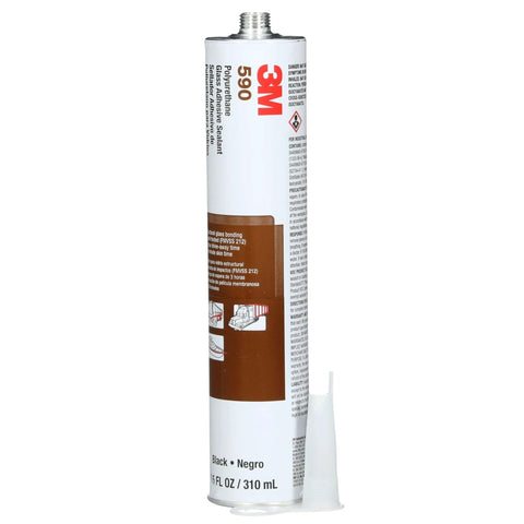 Polyurethane Adhesive for Glass 310 mL Cartridge Pack of 1 Black, fast-cure structural and windshield bonding sealant tube