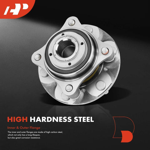 Front view of front wheel bearing and hub assembly with 6 lug for Toyota Tacoma 2005 to 2023, 4Runner 2003 to 2023, FJ Cruiser 2007 to 2014.