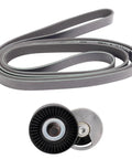 Premium Heavy Duty Serpentine Drive Belt Tensioner Assembly Kit Fits Ford Replace Worn Parts Restore Power Steering And AC Pro DIY Fix Save Cash Avoid Shop Fees So Your Engine Runs Smooth With Reliable Starts Anytime Drive With Confidence.; serpentine belt and tensioner assembly, metal and rubber, for Ford engine accessory drive