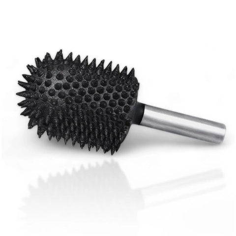 Extreme Coarse Ball Nose Rotary Burr For 1/4 Inch Shaft, Tungsten Carbide Wood Rasp Bit For Drills, close-up view
