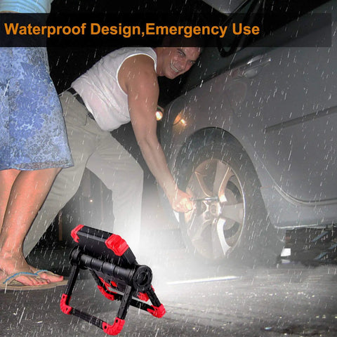 Portable LED Work Light With USB Rechargeable Power Waterproof 360 Degree Rotating Folding Stand Dual COB Flood Lights 2000LM
