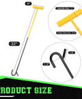 Fifth Wheel Pin Puller 32 Inch Heavy Duty Solid Steel Chrome Plated With Hook For Easy Fifth Wheel Lock Release And Pin Extraction On Trailers Built Rugged For Quick One Person Operation No Crawling Under The Trailer, 32 in