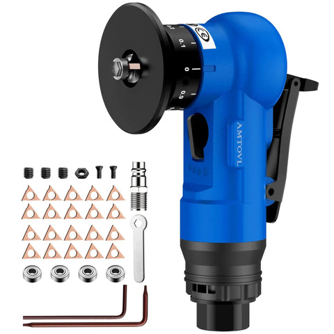Dual Blade Pneumatic Chamfering Tool For Metal And Wood With 30,000 RPM 45 Degree Chamfer 10 C Angle And 10 R Angle Blades