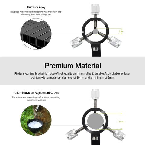 Adjustable Aluminum Alloy Laser Finder Scope Mounting Bracket with Thread and 30mm Diameter for Astronomy Use