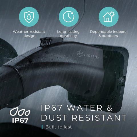 NACS To J1772 EV Charging Adapter For Tesla And All J1772 EVs, 80A 240V, UL 2252 Certified, weather-resistant in rain