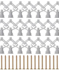 Self Drilling Drywall Anchors Kit With 100 Pieces Plastic Nylon Anchors And Yellow Zinc Plated Carbon Steel Screws No Pre Drill Install Easy Wall Mounts Durable Heavy Duty Fasteners For Home And Office DIY Projects, gray anchors and screws set