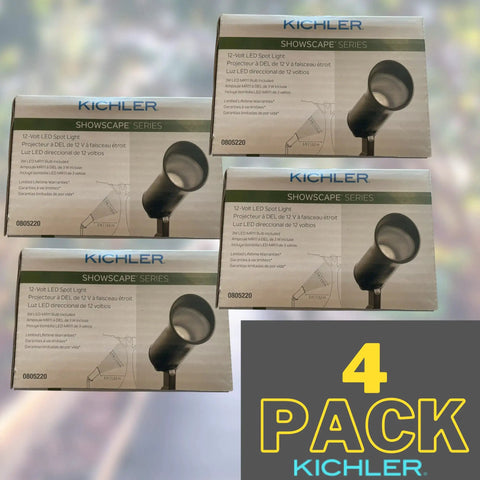 Showscape 3W Olde Bronze MR11 LED Low Voltage Hardwired Landscape Spot Light 12V 250 Lumen Output At 3000K, 4-pack boxes