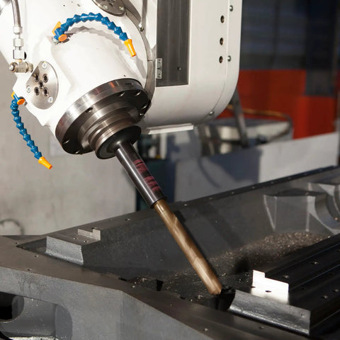 Heavy Duty Pro Grade Cobalt Drill Bit One Eighth Inch M35 High Speed Steel Jobber Length Drill Bit With 135 Degree Point in use