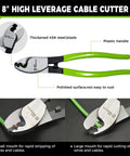 8 Inch Wire Cable Cutter with plastic handle and thickened steel blade from 4 Piece Bolt Cutter Set With 14 Inch Heavy Duty Bolt Cutter, 8 Inch Mini Bolt Cutter, 8 Inch Wire Cable Cutter, And 8 Inch Wire Rope Cutter With Carrying Bag, CRV Blade For Cutting Locks, Steel Wire, And Chains.