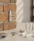 Easy Install Nylon Wall Plug And Screw Kit For Drywall Hollow Brick And Foam Block, Handy For Hanging Art And Mirrors, white plug in brick