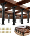Ditch The Wobble With These 8 Adjustable Bed Support Legs, black plastic legs with screws for sturdy bed frame support.