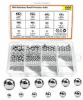 304 Stainless Steel Precision Bearing Balls Set, 12 Sizes, Smooth Finishes, 600 Pieces For Bicycle Bearings And DIY Projects, Rust Resistant Beefy Pro Grade Ball Assortment Kit in case