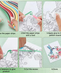 Killer DIY Quilling Kit Featuring 240 Dope Color Strips And A Smooth Guide Tool For Flower Hummingbird Paper Craft Projects Awesome Template Board For Adults Wall Art Decor Plus Sweet Room Vibes, step-by-step process.