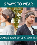2 ways to wear No Slip Sweat Wicking Headband For Men Japanese Style Bandana Black Size M Elastic Fit For Active Movement And Daily Wear Stay Put During Workouts And Everyday Activities