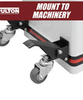 Legit Heavy Duty Retractable Caster Kit For Workbenches And Workshop Tables With Durable Urethane Wheels displaying locking mechanism and foot pedal.