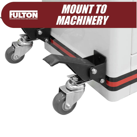 Legit Heavy Duty Retractable Caster Kit For Workbenches And Workshop Tables With Durable Urethane Wheels displaying locking mechanism and foot pedal.