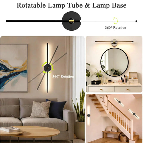 Wireless Wall Sconces Set Of Two With 10000Mah Rechargeable Battery Cordless Lights Zero Plug Headaches touch remote controls 360 rotating black finish in various settings.