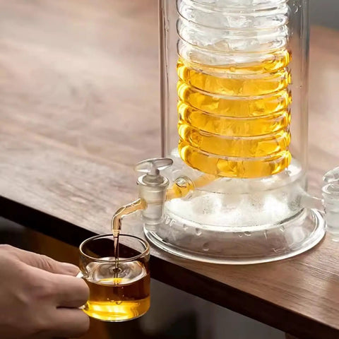 Top Shelf Cold Brew Drip Tower Coffee Maker With Glass Spiral Cooling Tube And Adjustable Faucet, 340ml capacity, brewing iced coffee.