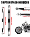 Harley Davidson Shifter Linkage Replacement For Touring Models 1980 To 2024 Street Glide Electra Glide Road King Softail Dyna Road Glide Tri Glide Easy Install And Ready To Go Gear Shift Linkage, 305mm and 330mm black steel