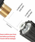 Close-up of Foam Cannon Kit With Short Pressure Washer Gun For Cars 1 L Snow Foam Lance thread and connector details.