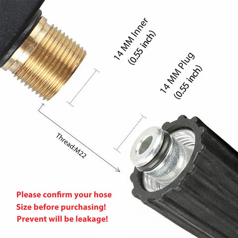 Close-up of Foam Cannon Kit With Short Pressure Washer Gun For Cars 1 L Snow Foam Lance thread and connector details.