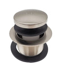 14 Inch Tub Waste And Overflow Assembly One And A Half Inch With White Slip Joint Tubing And ADA Hands Free Tip Toe Drain Plug in satin nickel