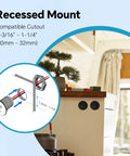 Recessed mount design with compatible cutout dimensions for Blazing Fast 118W 12V USB Socket Featuring 100W Type C Car Charger And 18W Quick Charge Dual Port Fast Charging Adapter For Rv Truck Boat Laptop Go Anywhere Power Hub Hassle Free Install.