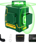 Dual 360 Degree Green Laser Level With 147 Ft Range, 5200mAh Removable Battery, Type C Ports, Self Leveling, Accessories