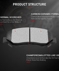 Ceramic Front And Rear Brake Pad Set For 2013 2016 Dodge Dart Quiet Braking Low Noise Pads With Durable Friction Material structure
