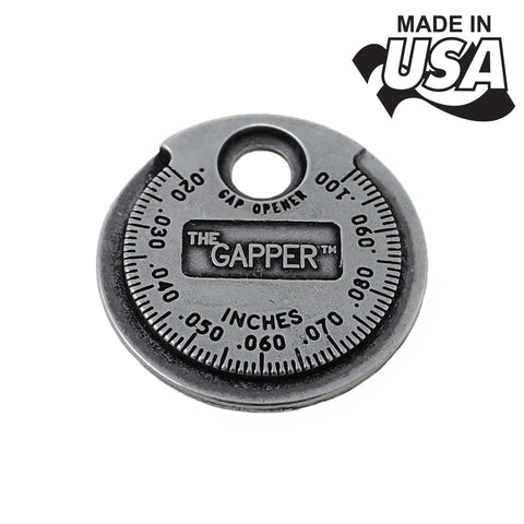 Coin-Style Spark Plug Gap Tool For Quick Checks, 0.020-0.100 In Gap Range, Plated Steel Build, Pro Grade, Made in USA