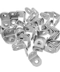 Stainless Steel 40 Piece Set Right Angle Brackets With Screws For Wood And Wall Shelves Rock Solid Heavy Duty Corner Braces displayed
