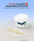 2 In 1 Smoke And Carbon Monoxide Detector With 10 Year Sealed Battery Dual Sensor Protection For Safer Home Easy Install Loud Alarms Smart Home Safety Upgrade, top view