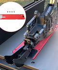 Top Shelf Zero Clearance Replacement Insert For Ten Inch Table Saw, red insert mounted, precise fit for smooth cutting.