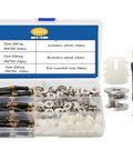 Next Level Cam Lock Fasteners 108 Piece Alloy Steel Furniture Hardware Kit with various cam fittings in storage case.