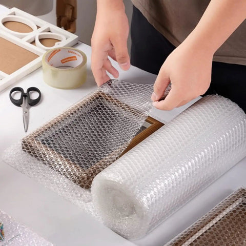 Two Pack 12 Inch By 72 Foot Ultra Thin Bubble Cushioning Wrap Nylon For Moving And Shipping Perforated Every 12 Inches in use